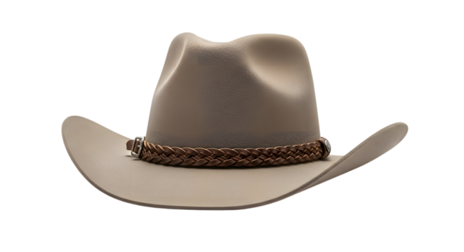 A classic cowboy hat isolated on transparent background, perfect for adding a touch of western charm to any outfit or design project with its iconic silhouette