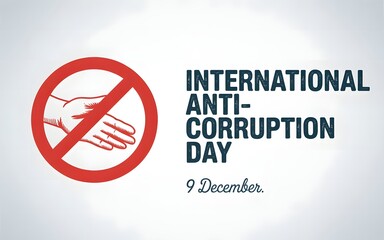 International anti corruption day graphic with handshake crossed out