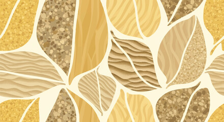 Elegant Abstract Leaf Pattern A Seamless, Earthy Design for Textile and Wallpaper