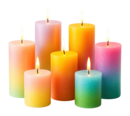 Colorful gradient candles to brighten up any lively home gathering.