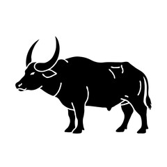Bold Bull Silhouette Illustration With Large Horns For Stock Photos And Creative Design