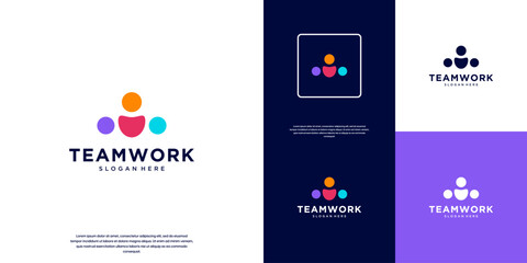 abstract human logo, family symbol, togetherness, business partner, teamwork, graphic design illustration.