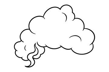 Fototapeta premium Smoke Cloud Outline Icon Steam Vapor Symbol