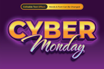 Cyber Monday Glowing Text Effect for Sales Promotion
