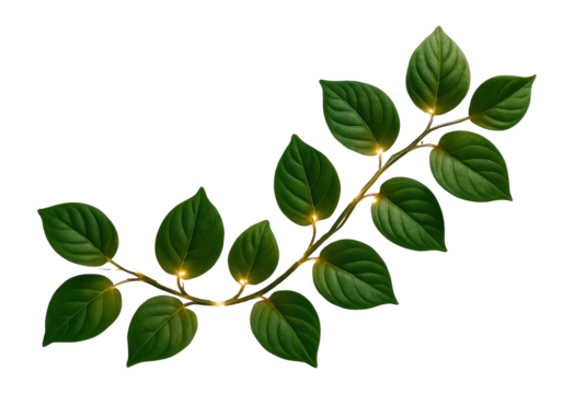 LED-lit decorative leaf vine for enhancing hallways during celebrations.
