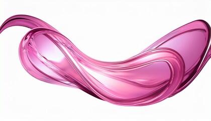 Futuristic Light Pink Color 3D Liquid Flowing Wave Form Iridescent Holographic Splash Isolated Design Element Transparent Background Abstract Geometric Glass Shape Decoration