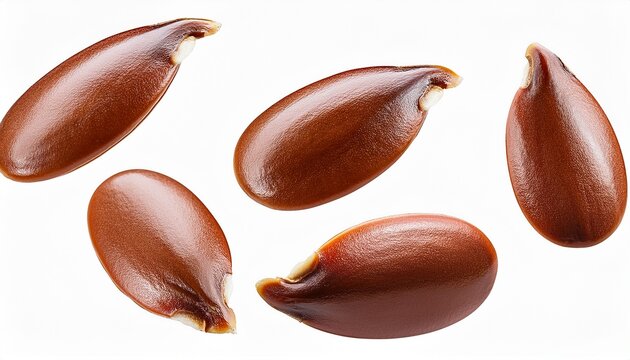 Flax Seeds Set Png Flax Seeds Falling Down Isolated Flat Oval Seeds From Flax Plant Flying Png Flax Seeds In Air Isolated