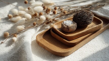 spa still life with natural soap