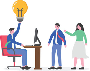 A businessman presenting a globe to several business partners,
