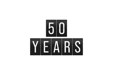 Fifty Years Celebration on Split Flap Display – Aviation Anniversary, Legacy and Milestone Concept