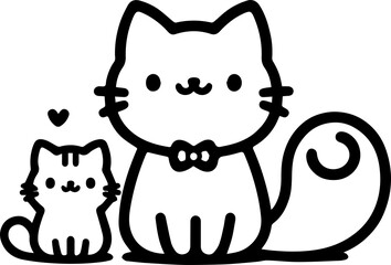  Cat Silhouette Isolated Transparent Background Cute Feline PNG