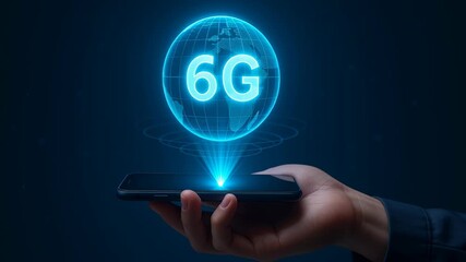 Revolutionizing Communication 6G Technology Enhances Global Connection and Network Capabilities with Advanced Digital Smartphone Hologram Devices - Powered by Adobe