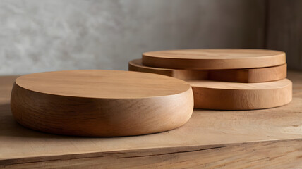 Wooden Round Platforms Display