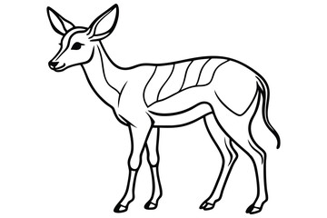 Fototapeta premium Deer Outline Illustration Wild Animal Line Art Icon