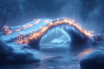 Bridge engulfed in flames.