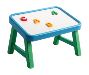 Children's desk featuring a whiteboard and magnetic surface for interactive learning.
