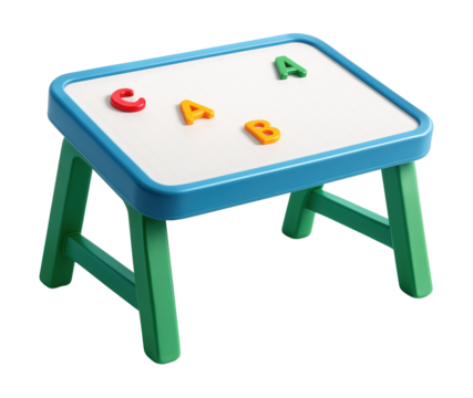Children's desk featuring a whiteboard and magnetic surface for interactive learning.
