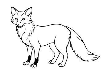 Obraz premium Fox Outline Illustration – Wild Animal Forest Line Art Vector Design