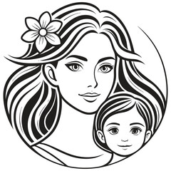 Family Love Contour Sketch