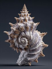Obraz premium intricate seashell spiral with pointed crown showcasing natures sophisticated architecture