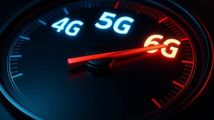 Future of Communication 6G Technology Enhances Network Speed and Connection, Showcasing Innovation in Digital Communication Gauge - Powered by Adobe