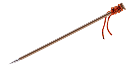 Pointed Metal Tool with Orange Rope Accent, cut out transparent
