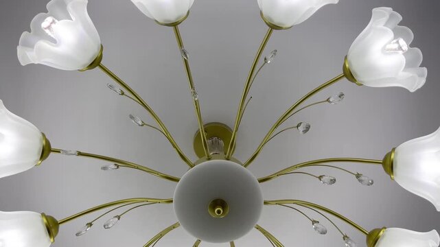 Interior decoration, gorgeous chandelier, lamp