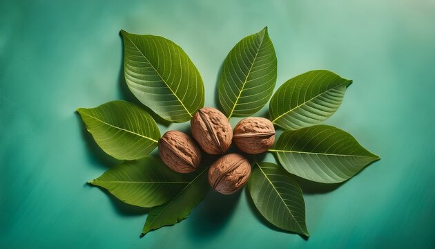Walnut Pericarp Showcasing Intricate Textures And Natural Colors Surrounded By Lush Green Foliage Highlighting The Beauty Of Organic Growth And Nature S Design