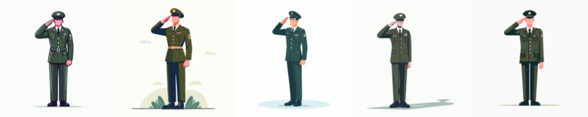 vector of an army soldier saluting gesture