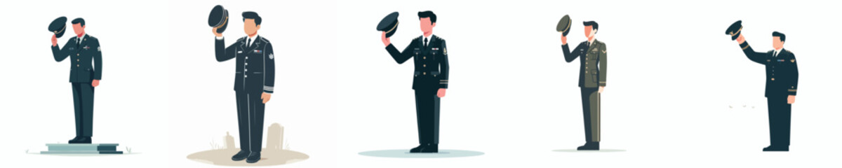 vector of an army soldier raising his hat