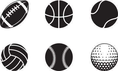 Obraz premium Sport balls icons for team spirit designs bold