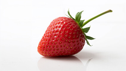 Close-up of a perfectly ripe strawberry, displaying every seed and pore
