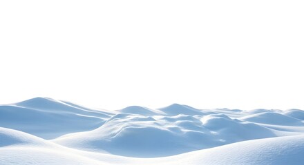 Fototapeta premium Winter snow dunes landscape on white background