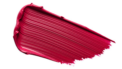 textured abstract amaranth color paint stroke isolated on transparent background, png