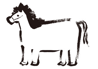 馬のフレーム イラスト 年賀状素材