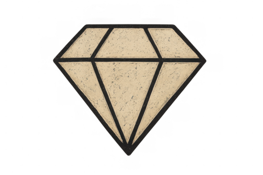 Diamond gem icon drawing on transparent background representing luxury, wealth, and elegance - Powered by Adobe