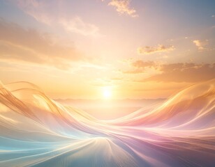 Generated image　夕日と美しい布のドレープ
