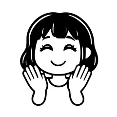 Obraz premium Emoji – person with fringe bangs, clapping hands