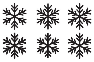 Snowflake silhouette icon, simple winter cold weather symbol isolated on white background
