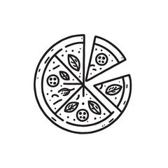 Pizza Doodle Vector | Hand-drawn Pizza Icon Set