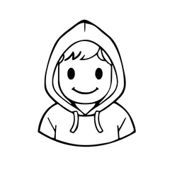 Obraz premium Emoji – person wearing hoodie, pensive