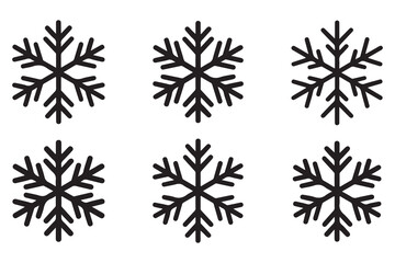 Snowflake silhouette icon, simple winter cold weather symbol isolated on white background
