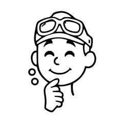 Emoji – person wearing pilot cap, thinking