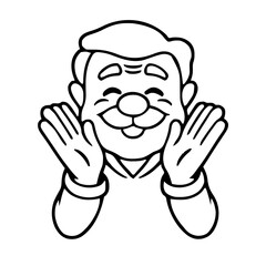 Obraz premium Emoji – senior, clapping hands