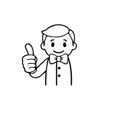 Emoji &ndash; person with bow tie, thumbs up