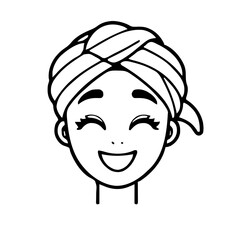 Obraz premium Emoji – person wearing headwrap, mind blown