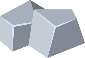 Geometric gray ice cube shape abstract vector