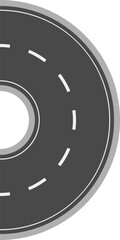 Semicircular road showing travel and driving concept
