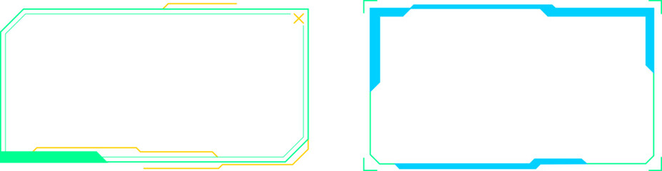 Obraz premium Two futuristic digital HUD frames borders interface concept