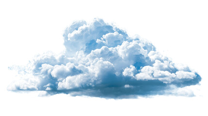 Fluffy Cumulus Cloud Formations Against Clear Sky, cut out transparent
